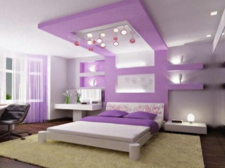 plafon gypsum warna ungu