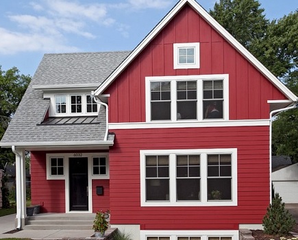 warna cat depan rumah merah marron dan putih