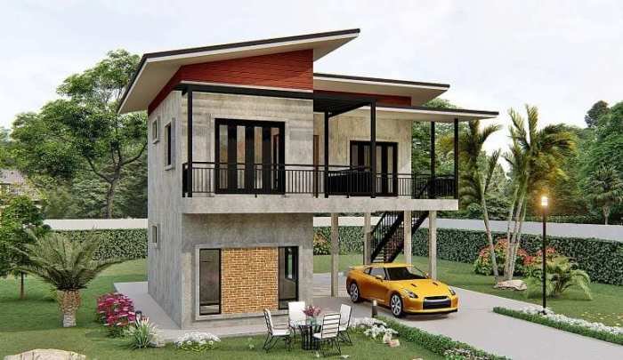 Desain rumah 2 lantai sederhana dan biaya RAB